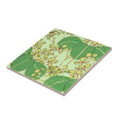 Carreau Impression de bloc de bois de feuille verte botani (Côté)
