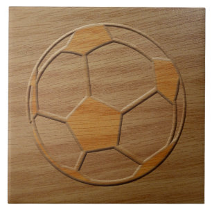 Carreau Impression De Boule De Football En Bois