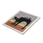 Carreau Impression de chat noir japonais (Côté)