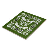 Carreau Impression de cheval suédois Dala vert (Côté)