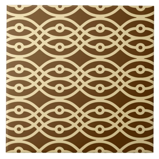 Carreau Impression de kimono, marron chocolat et beige (Devant)