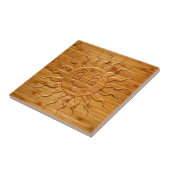 Carreau Impression De La Face Solaire Souriante En Bois (Côté)