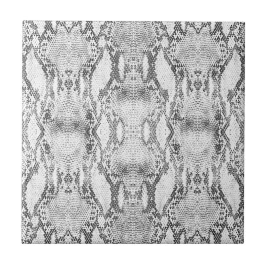 Carreau Impression de peau de serpent blanc (Devant)