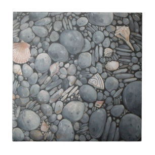 Carreau Impression de peinture de galets et de coquillages
