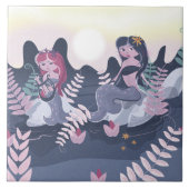 Carreau Impression de sirène vintage (Devant)