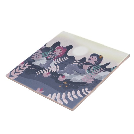 Carreau Impression de sirène vintage (Côté)