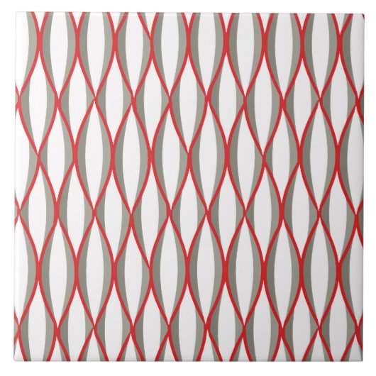 Carreau Impression du ruban du milieu du siècle - gris, bl (Devant)