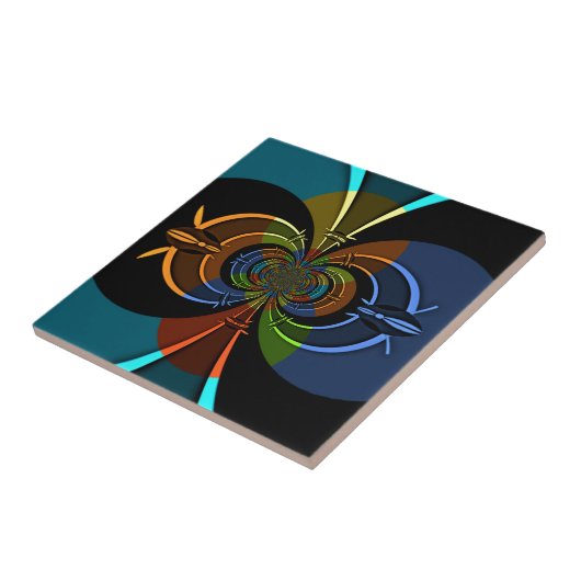 Carreau Impression d'une éclatement de couleur Abstraite (Côté)