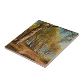 Carreau Impression d'une peinture à l'huile de forêt côtiè (Côté)