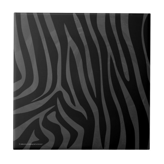 Carreau Impression en noir et gris Zebra (Devant)