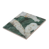 Carreau Impression en pierre cristalline quartzite verte (Côté)