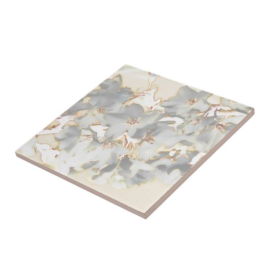 Carreau Impression florale en pastel (Côté)