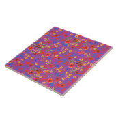 Carreau Impression florale rétro chic sur Carrelage en cér (Côté)