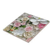 Carreau Impression florale rose et blanche (Côté)