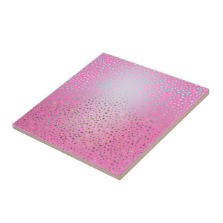 Carreau Impression guépard rose pailleté