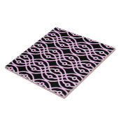 Carreau Impression kimono, noir et rose givré (Côté)