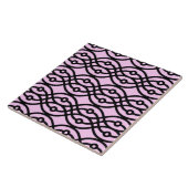 Carreau Impression kimono, rose glacé et noir (Côté)