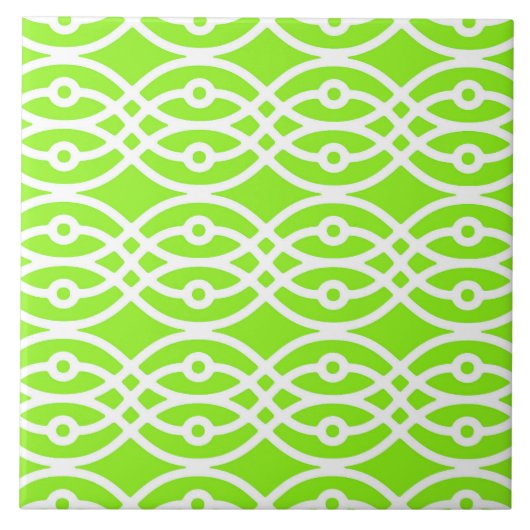 Carreau Impression kimono, vert citron et blanc (Devant)