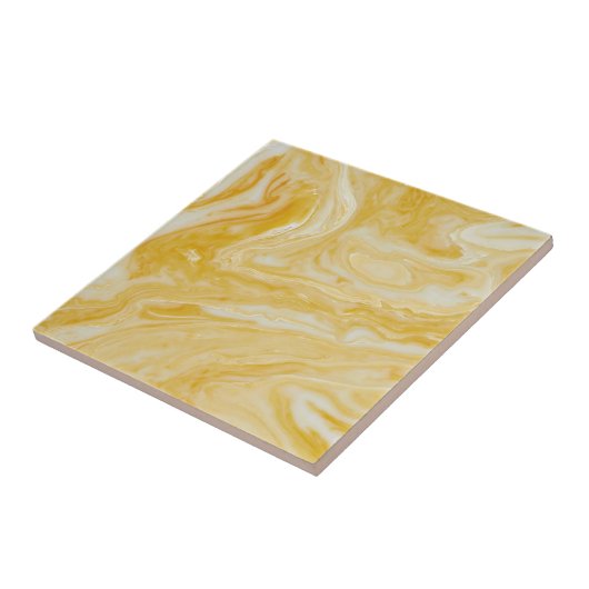 Carreau Impression Marbre blanc jaune (Côté)