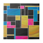 Carreau Impression noir rose bleu monochrome (Devant)