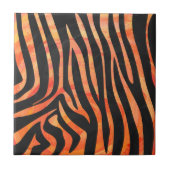 Carreau Impression noire et orange Zebra (Devant)