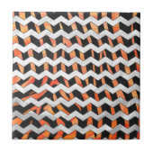 Carreau Impression noire et orange Zebra (Devant)