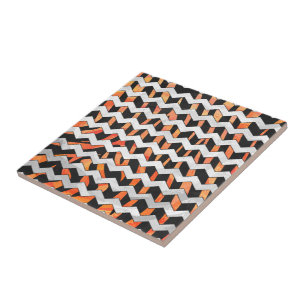 Carreau Impression noire et orange Zebra