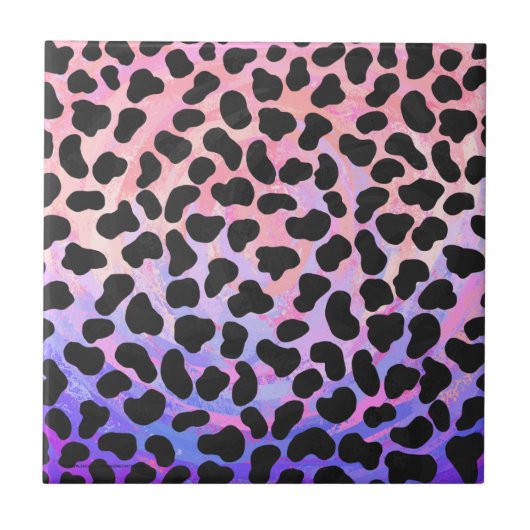 Carreau Impression noire et rose dalmate (Devant)