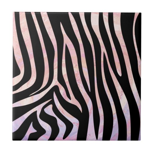 Carreau Impression noire et rose Zebra (Devant)