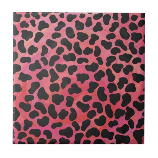 Carreau Impression noire et rouge dalmate (Devant)