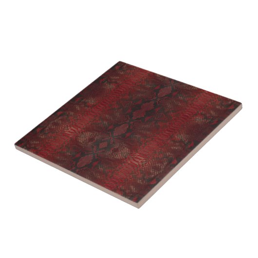 Carreau Impression Python rouge et noir (Côté)