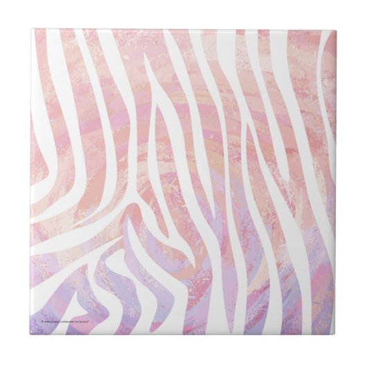 Carreau Impression rose et blanc Zebra (Devant)
