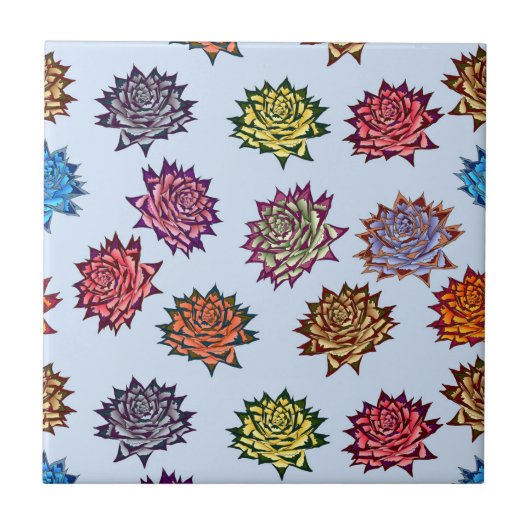 Carreau Impression Rose pointillée, Modèle Floral Moderne (Devant)