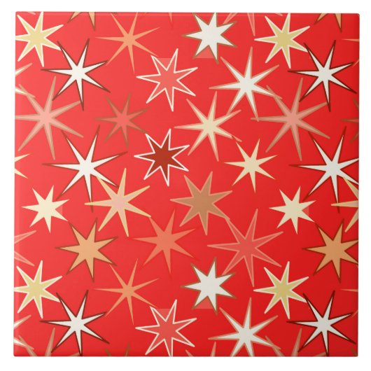 Carreau Impression Starburst moderne, Mandarin profond Ora (Devant)