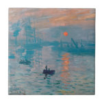 Carreau Impression Sunrise Claude Monet<br><div class="desc">Monet Impressionnism Peinture - Le nom de ce tableau est Impression,  Lever de soleil,  un célèbre tableau de Claude Monet impressionniste français peint en 1872 et montré à l'exposition des impressionnistes à Paris en 1874. Sunrise montre le port du Havre.</div>