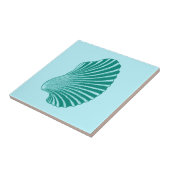 Carreau Impression, turquoise et aqua à coque de pétoncle (Côté)