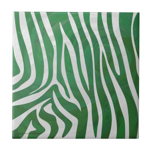 Carreau Impression vert et blanc Zebra (Devant)