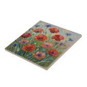 Carreau Impressionist Red Poppy Field (Côté)