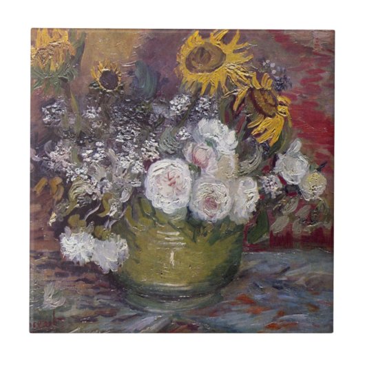 Carreau Impressionniste Floral Still Life - Vincent van Go (Devant)