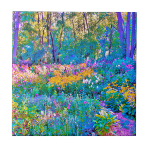 Carreau Impressionniste Jardin Coloré Fleurs Paysages