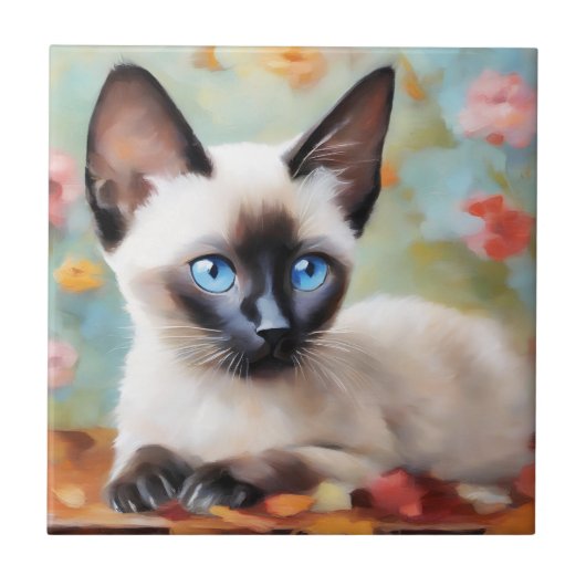 Carreau Impressionniste Siamese Portrait (Devant)