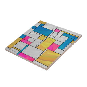 Carreau Imprimante couleur bleu rose jaune