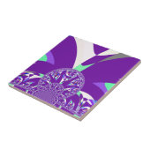 Carreau Imprimante d'art bleu rétro Cyan Kaleidoscope (Côté)