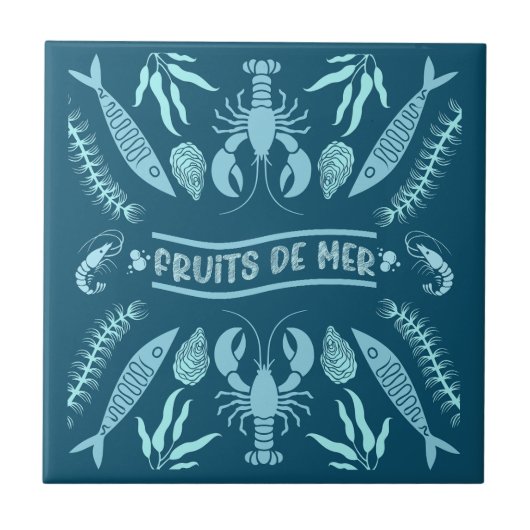 Carreau Imprimantes Art Décor Fruits De Mer (Devant)