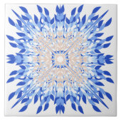 Carreau imprimé floral côtier d'été bleu (Devant)