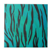 Carreau Imprimé noir et sarcelle Tigre (Devant)