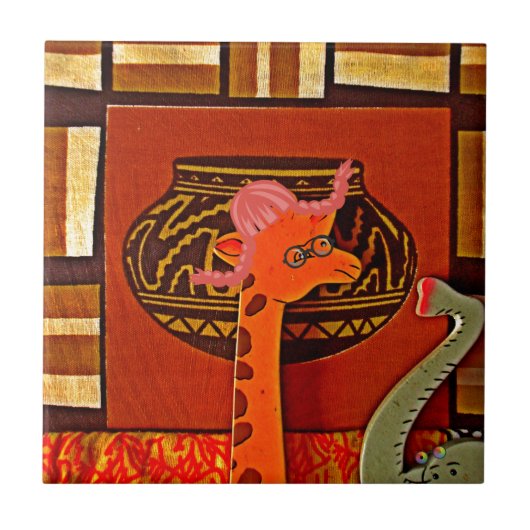 Carreau Imprimer Casquette Giraffe (Devant)