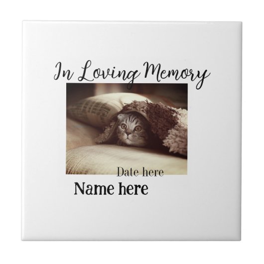 Carreau In loving memory memorial keepsake add pet name (Devant)