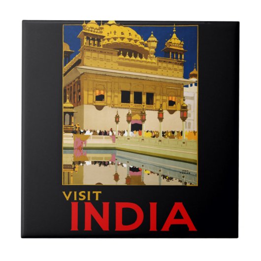 Carreau Inde affiche voyage art vintage indien (Devant)