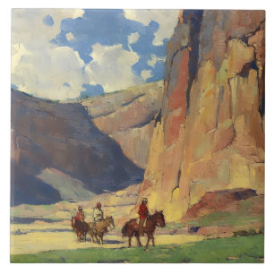 Carreau « Indiens à travers Canyon de Chelly » par Edgar P